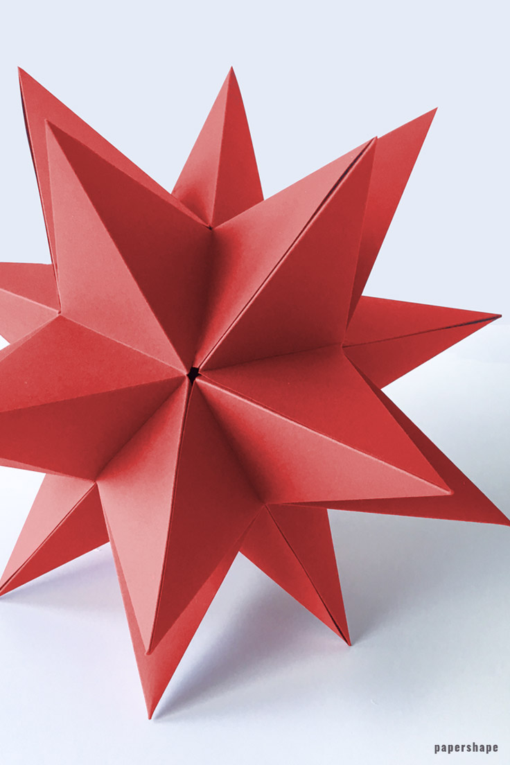  DIY 3d paper star for Christmas with template #papershape  