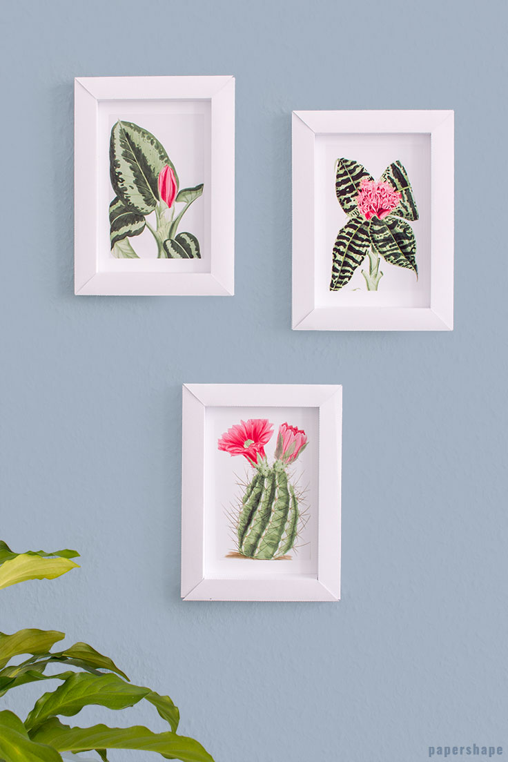 3d photo frames from paper. Cute DIY idea for your walls. or use them as gift tags. #papershape