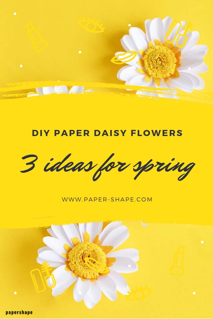 How to make paper daisy flowers with template (step by step tutorial) #papercraft #paperflowers #paperdaisy