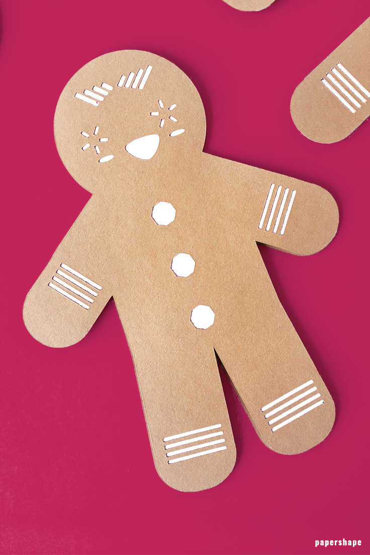christmas crafts: diy ginger bread man from paper with template. use it for garlands, gift tags oder Christmas decor #papershape