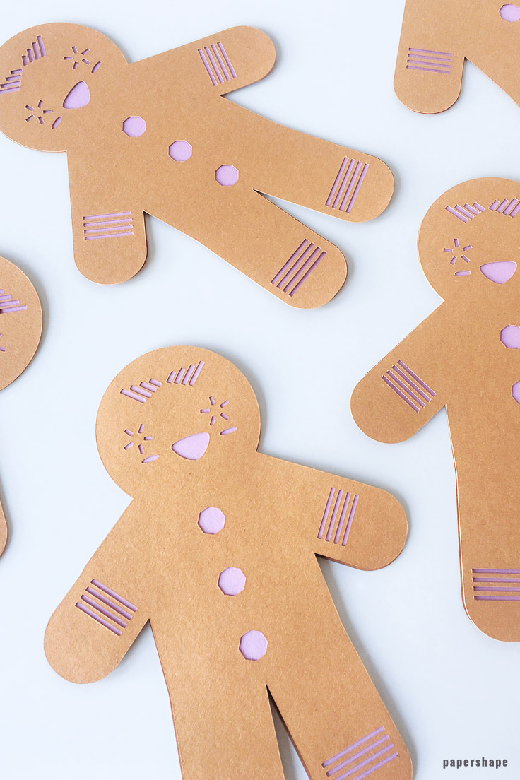christmas crafts: diy ginger bread man from paper with template #papershape