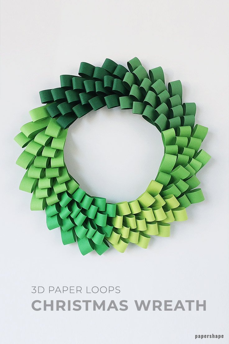 Christmas wreath diy from paper for your door oder table decor from PaperShape #papershape