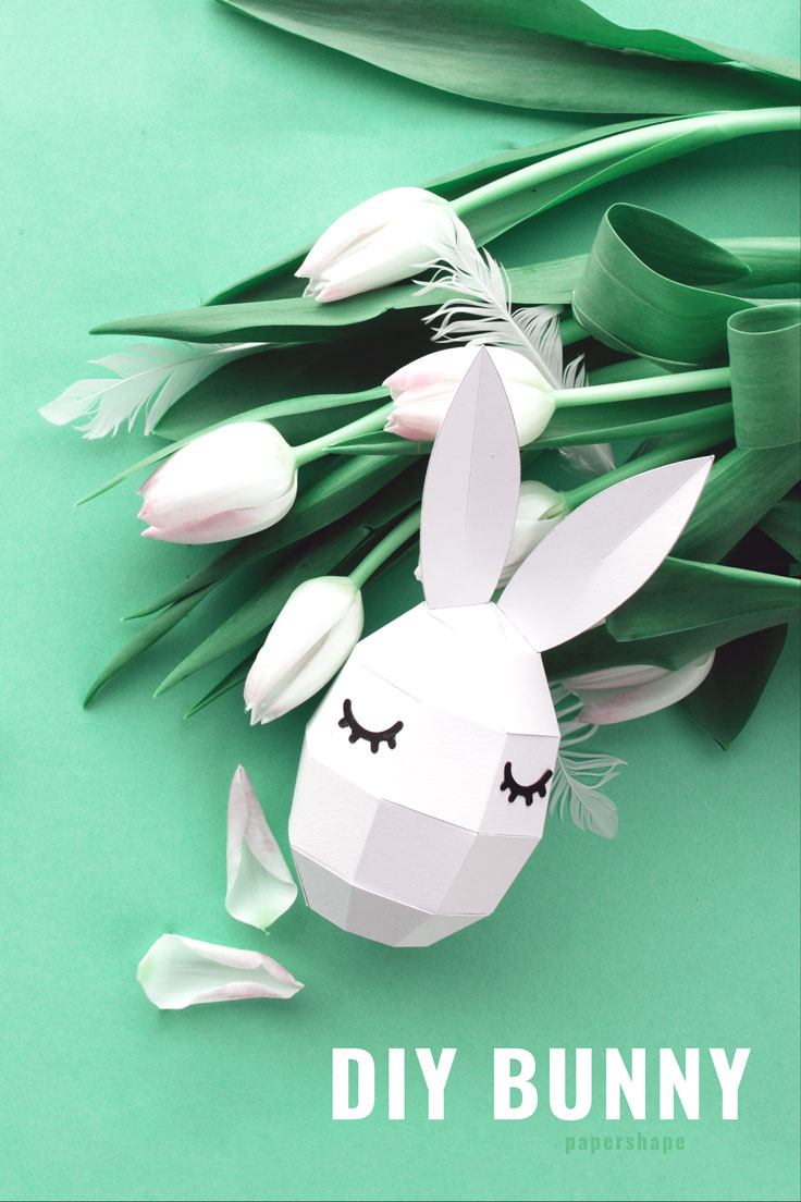 Easter egg paper craft with free template / PaperShape #eastereggs #easter #papercraft #diy