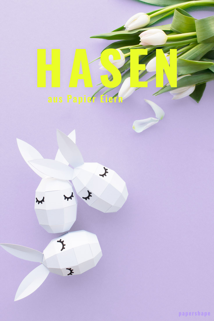 DIY paper bunny with cute lashes / PaperShape #eastereggs #easter #papercraft #diy