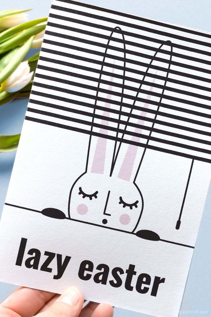 Funny Easter card with free template./ PaperShape #eastergreetingcards #easter #papercraft #diy #papershape