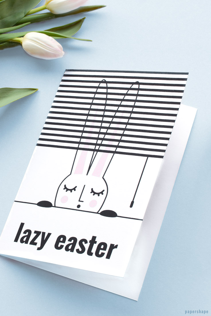 Funny Easter greetings with free printable. DIY your Easter card in 5 minutes / PaperShape #easter #papercraft #diy #papershape