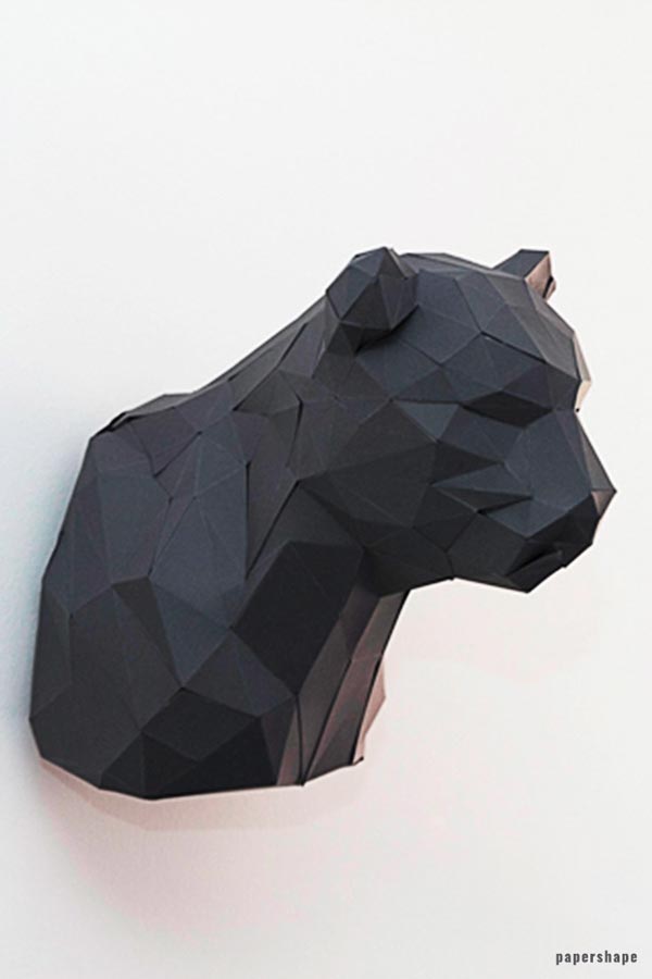 3d origami panther trophy from paper #papershape  