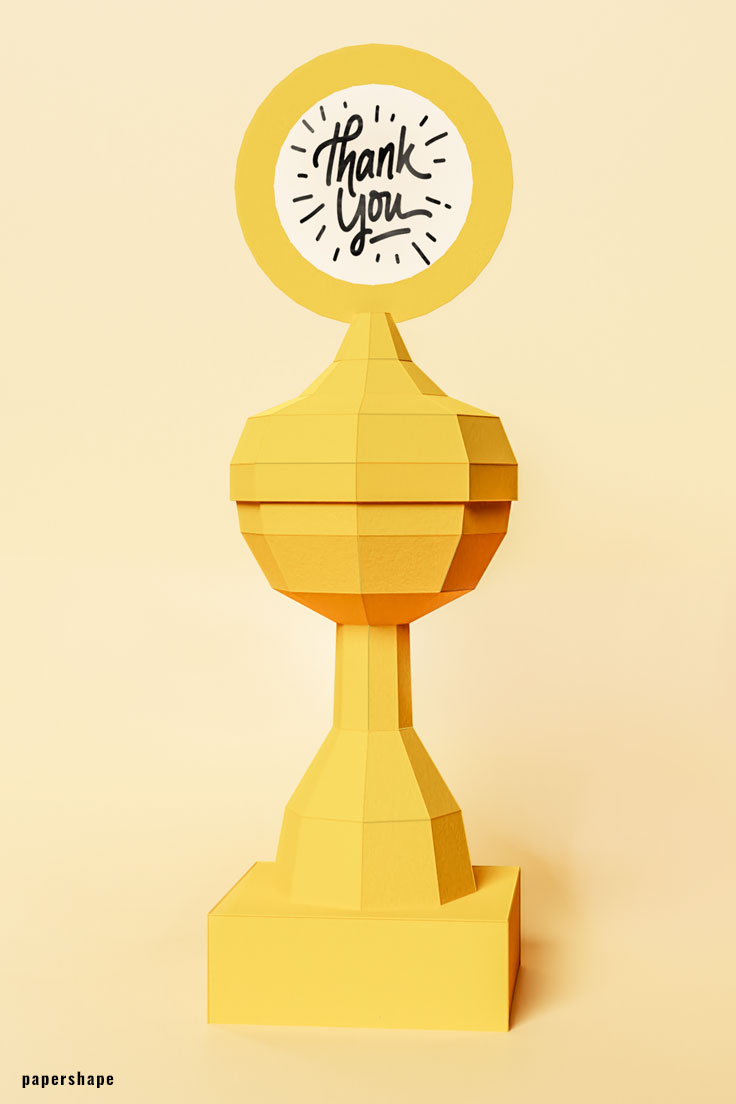 Paper Trophy DIY out of paper / PaperShape #diy #papertrophy #papercraft #3dpaper