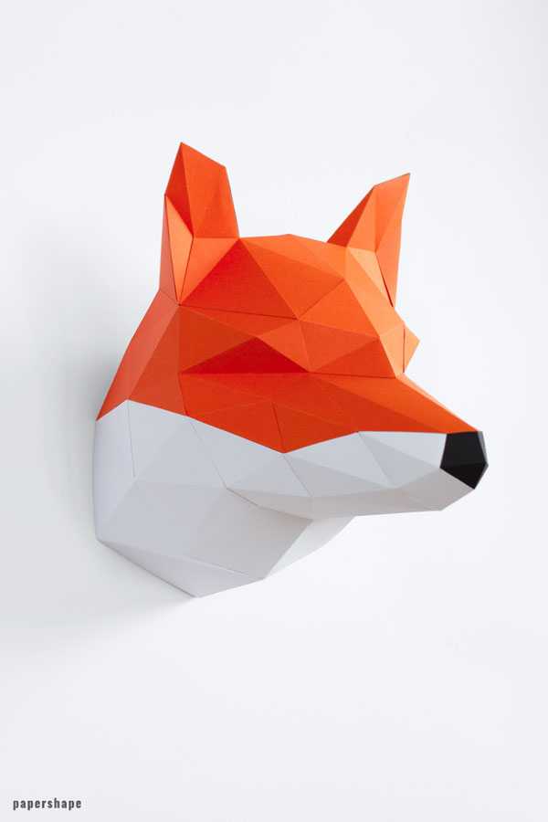 Tierskulptur Fuchs aus Papier zum Basteln #papercraft #bastelnmitpapier 