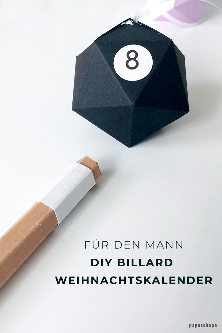 Weihnachtskalender selber machen aus Papier für den Mann oder Freund zu Weihnachten mit kostenloser Anleitung und Vorlage von #papershape