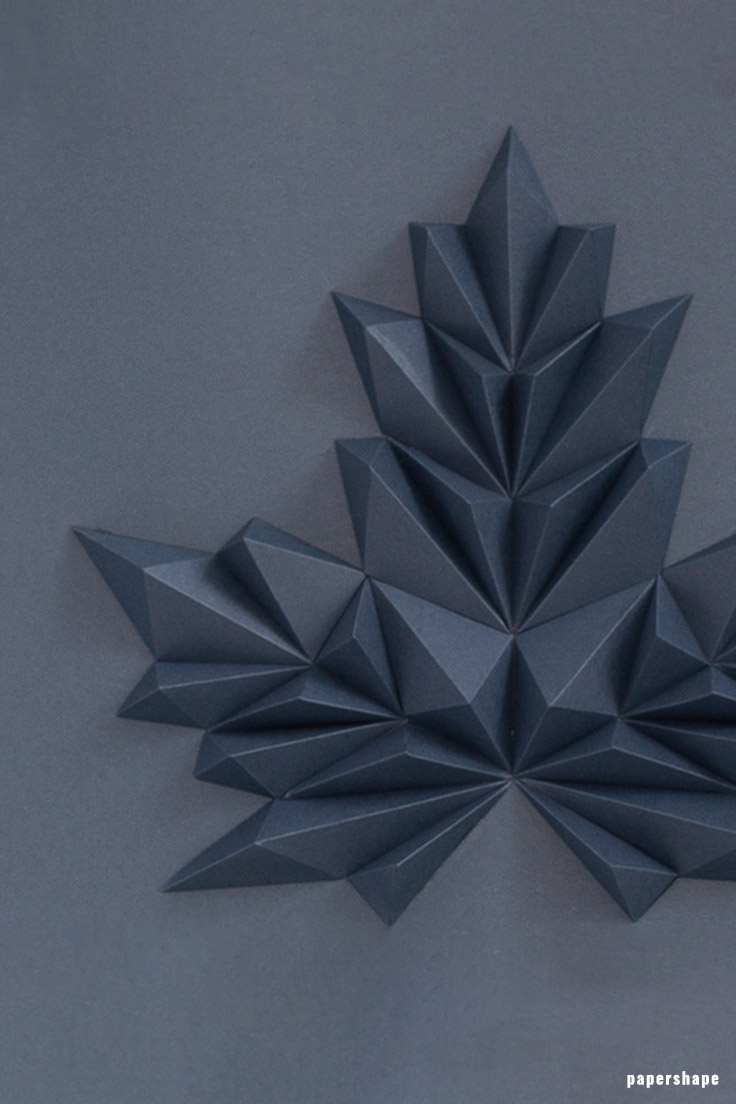 Deep Blue Wall Decor 3d Maple Leaf From Paper Free