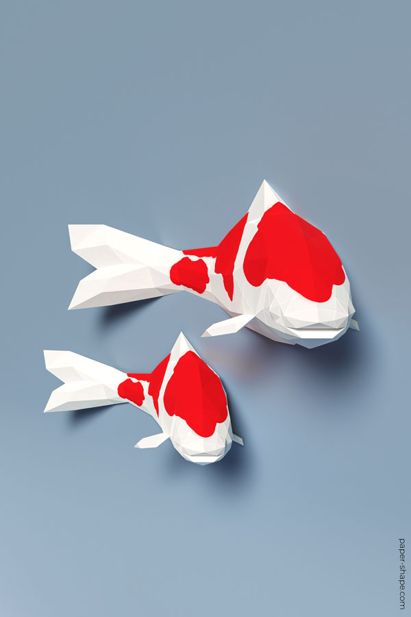 Papercraft koi Fische selbermachen #papercraft #diy #bastelnmitpapier