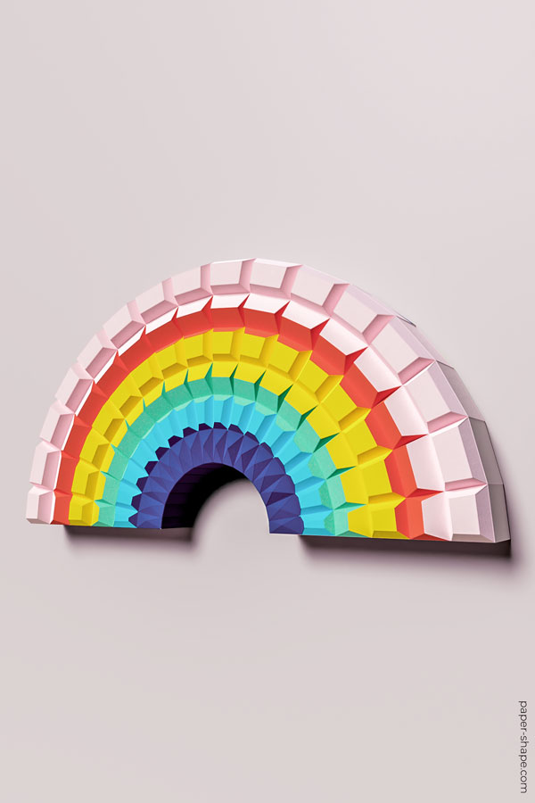 How to make a paper rainbow for your walls in 3d #papercraft #diy 