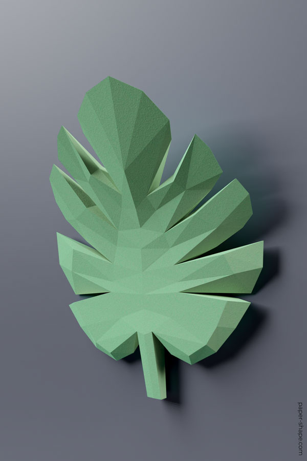 DIY Papierblume Monstera als Idee für die Wandgestaltung #papercraft #diy #bastelnmitpapier #monstera