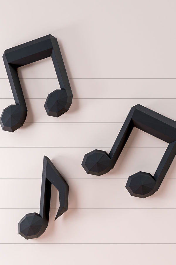 How to make a paper music notes in 3d #papercraft #diy 