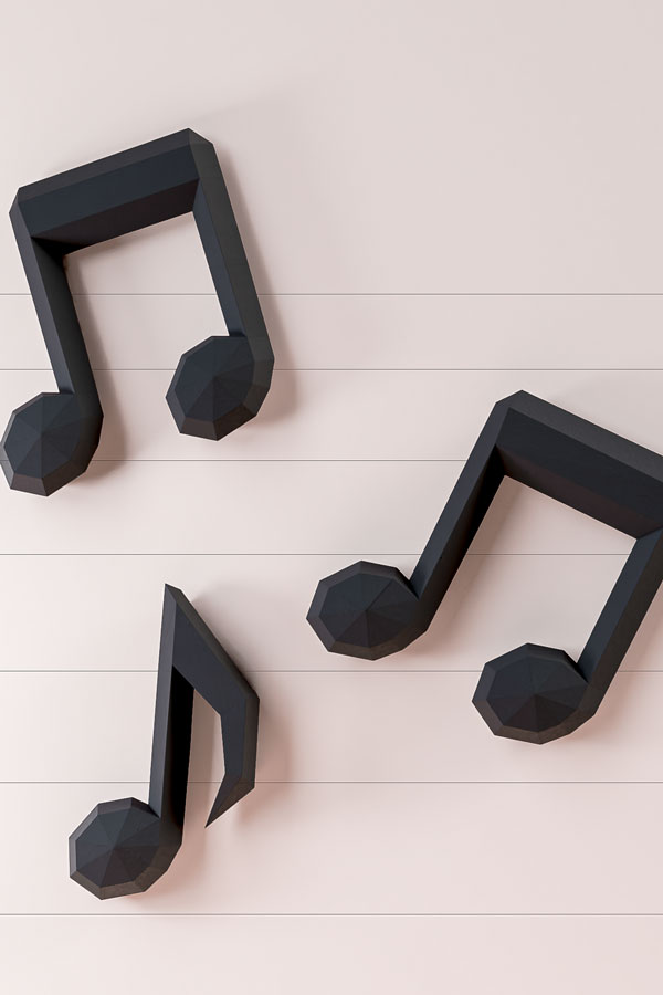 DIY Papier Musik Noten als Idee für die Wandgestaltung #papercraft #diy #bastelnmitpapier  