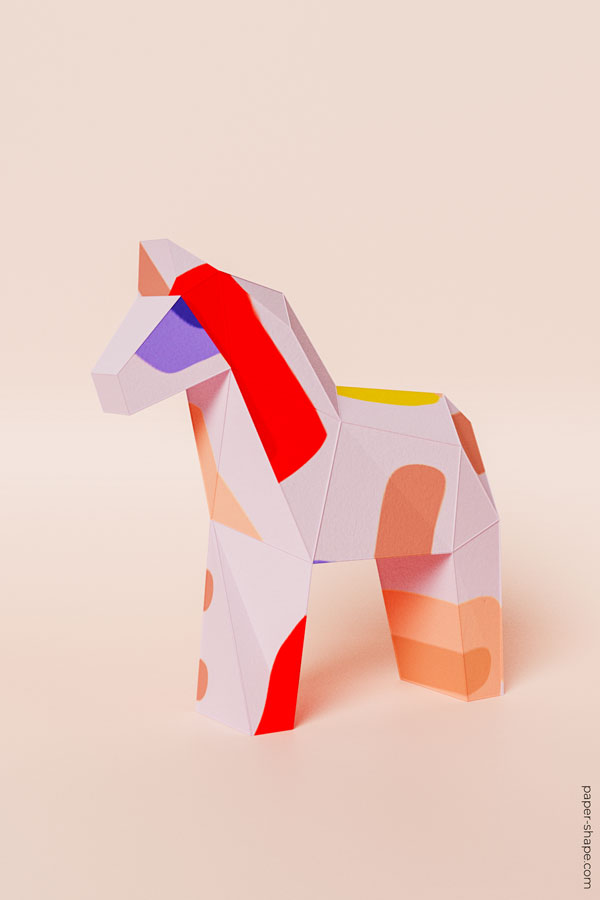paper dala horse decor #papercraft #bastelnmitpapier #diy