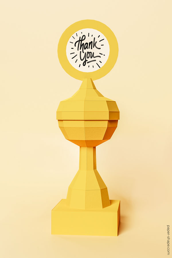 DIY Papier Pokal für die kleinen Sieger #papercraft #diy #bastelnmitpapier #pokal #siegertrophäe 