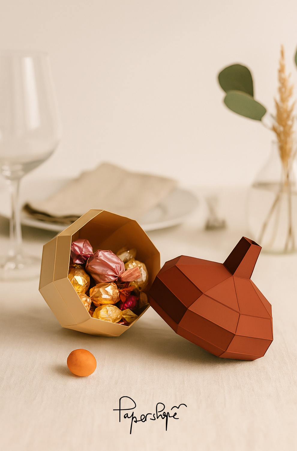 How to make 3d acorns from paper #papercraft #crafting #diy