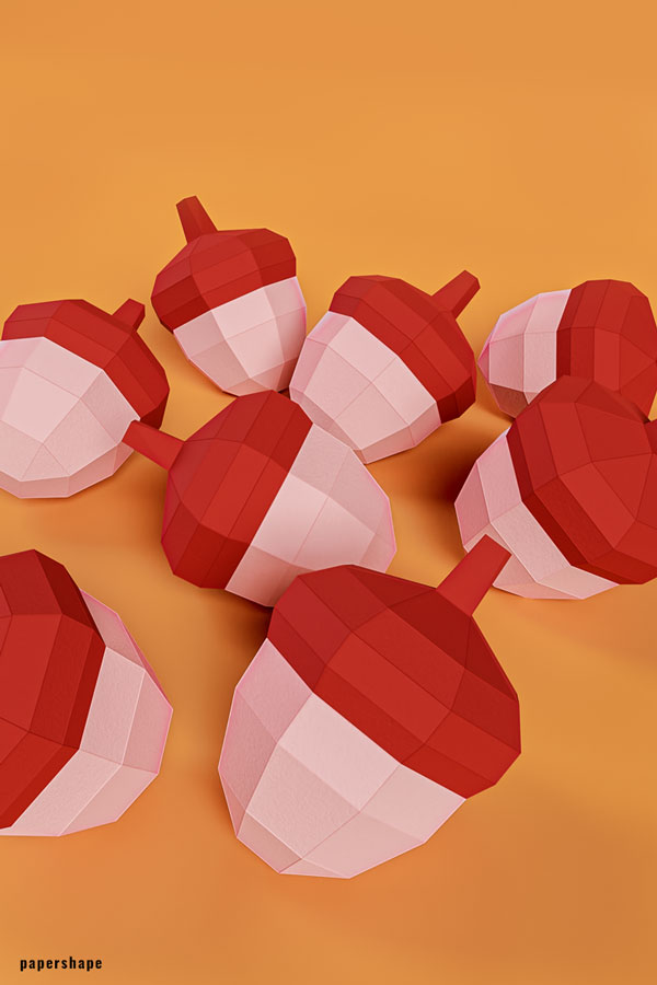 How to make 3d acorns from paper #papercraft #crafting #diy
