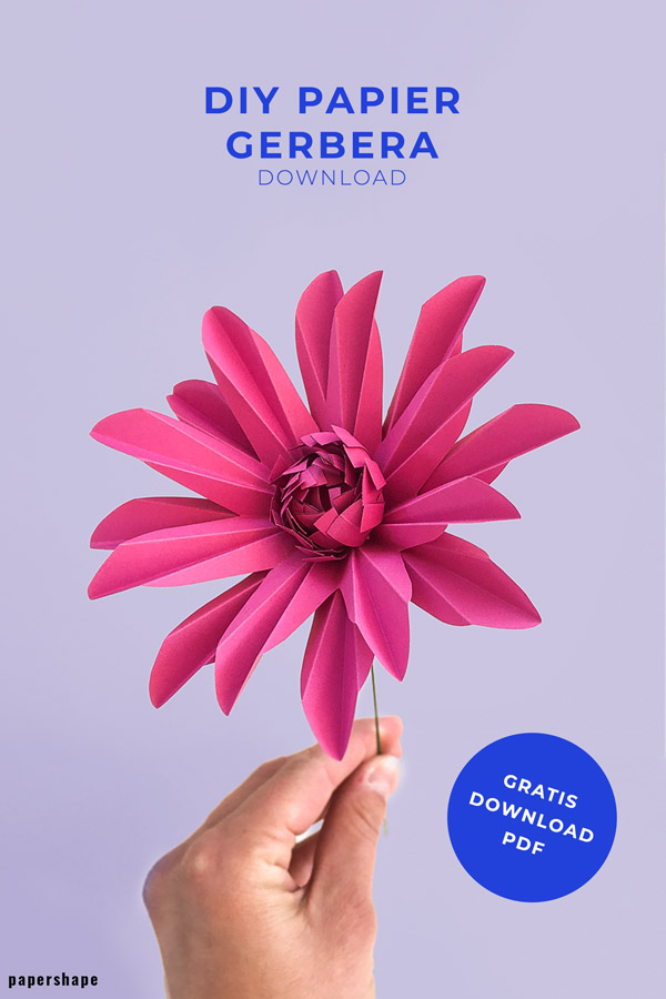 how to make diy paper gerbera daisy with template #paperflowers #papercrafting #papercraft #paperdaisy #papergerbera
