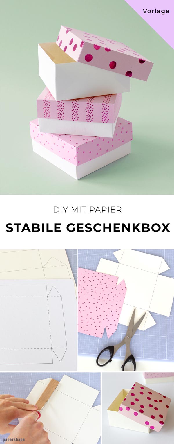 Geschenkbox basteln aus Fotokarton mit Vorlage (sehr einfach) #bastelnmitpapier #geschenkverpackung #papercraft 