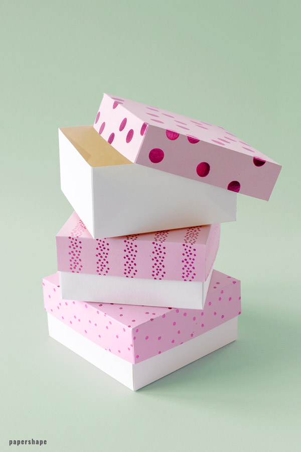 How to make a paper gift box [template] - Papershape