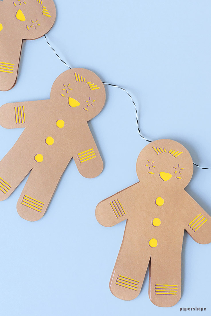 christmas crafts: diy ginger bread man from paper with template #papershape