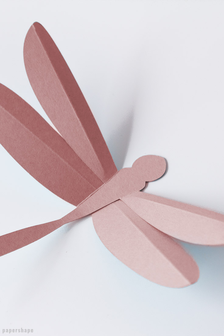 3D Dragonfly diy - cool paper craft even with kids #papershape #papercraft #diy