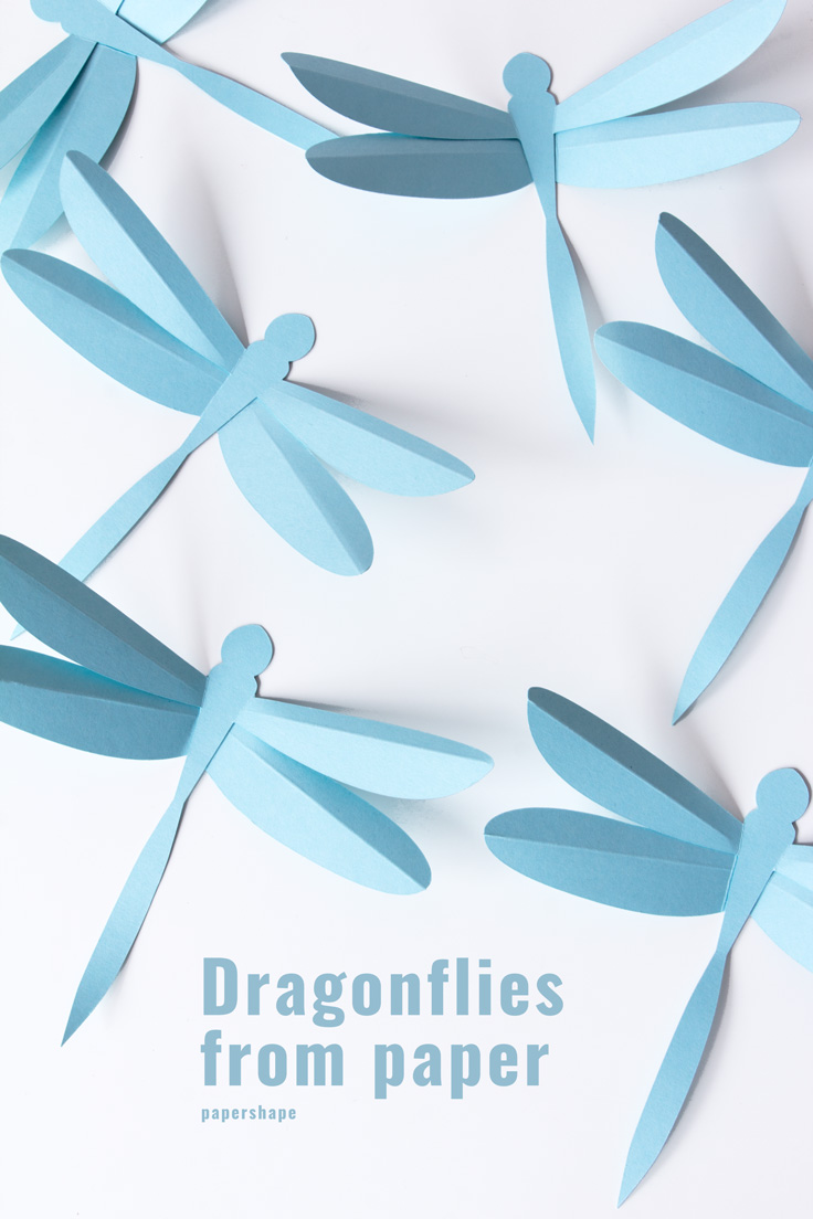 3D Dragonfly diy - cool paper craft even with kids #papershape #papercraft #diy