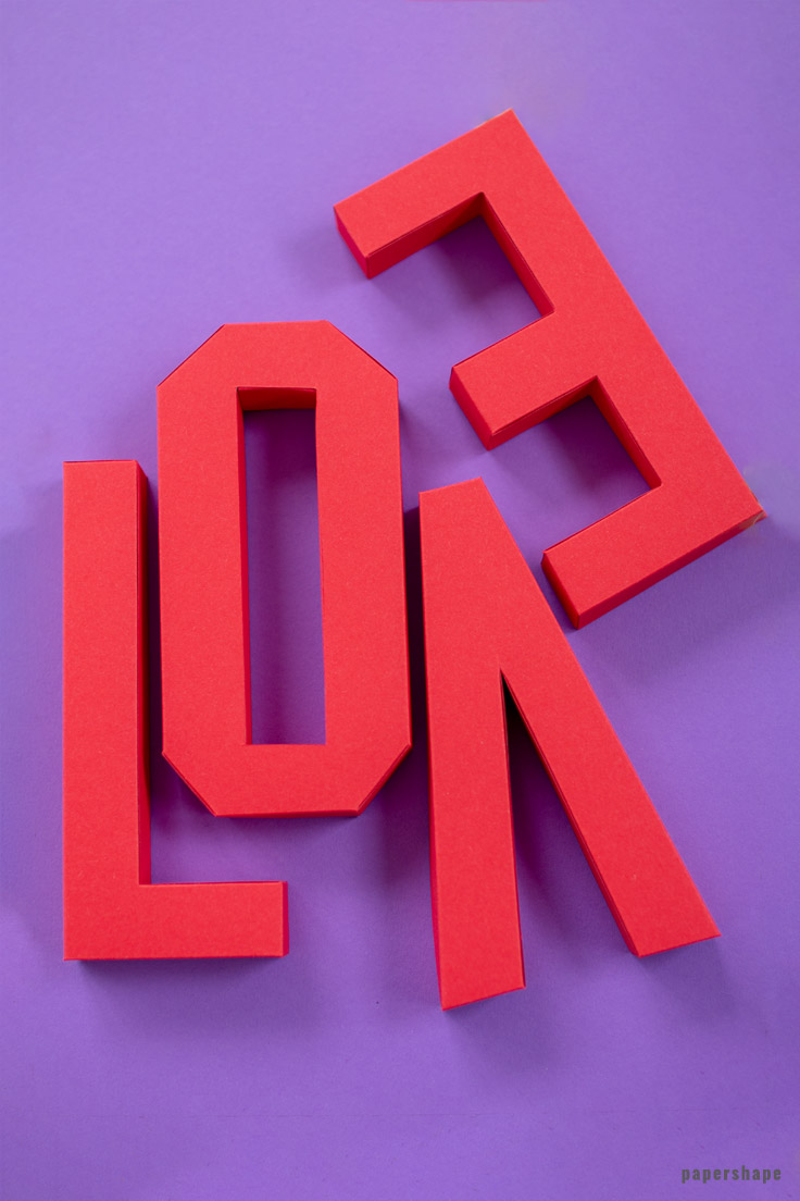 3d letters from paper