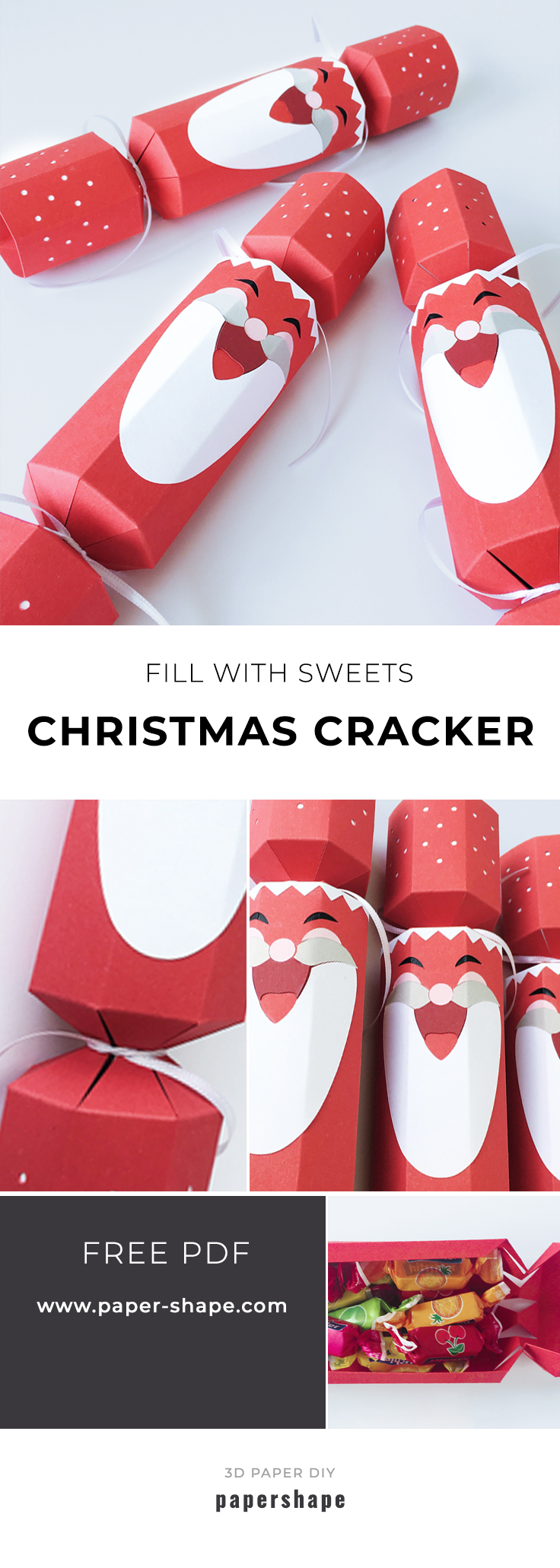 How to make a diy christmas crackers for St. Nicholaus' Day. Your kids will love it! Free template from #papershape