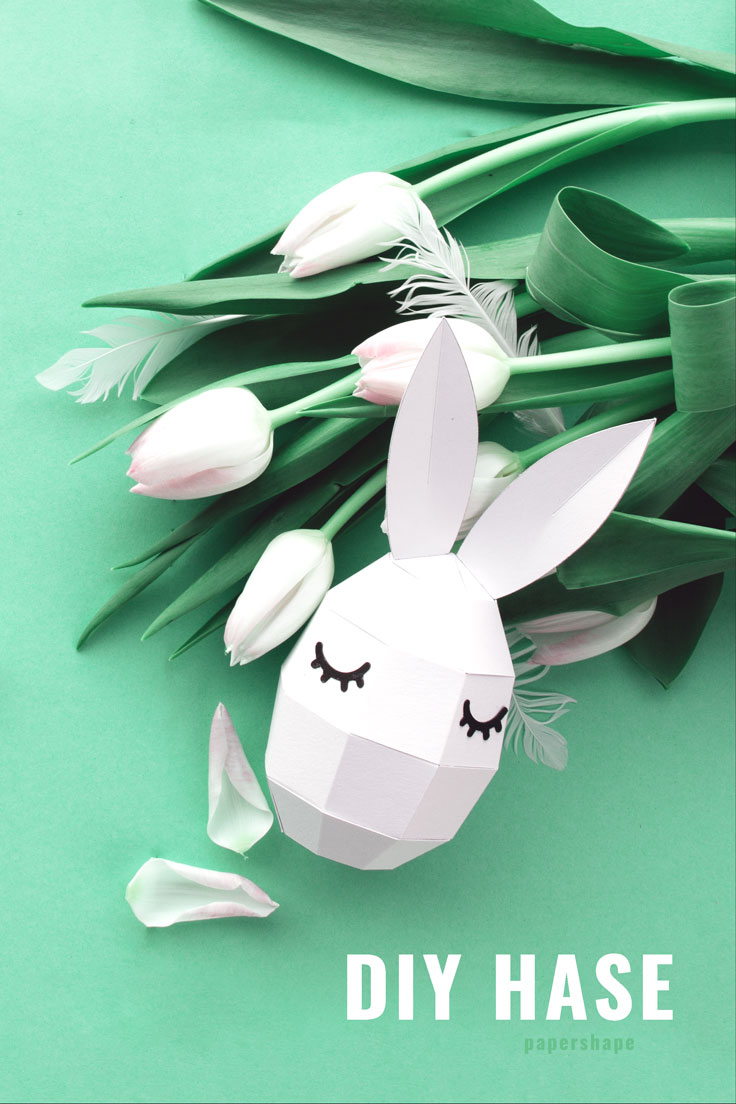 DIY Osterhase Deko mit Einhorn Wimpern zum selber machen / PaperShape  #osterdeko #ostereier #ostern #diy