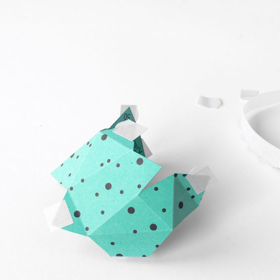 Step: stick paper parts together