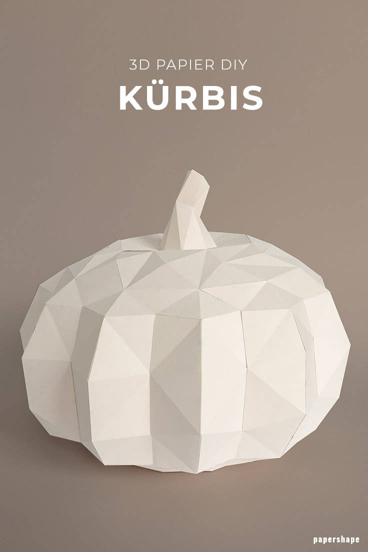 Kürbis basteln aus Papier als Deko zum Herbst für den Tisch oder Eingang - #papershape 