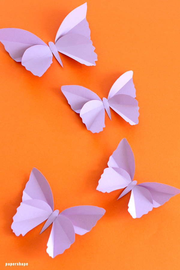 Simple Butterflies From Coloured Drawing Paper For Kids