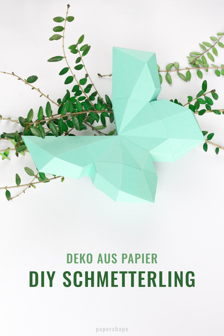 3D Schmetterling basteln als coole Wanddeko mit Vorlage / PaperShape #papershape #schmetterling #diygeschenke #frühlingsdekos