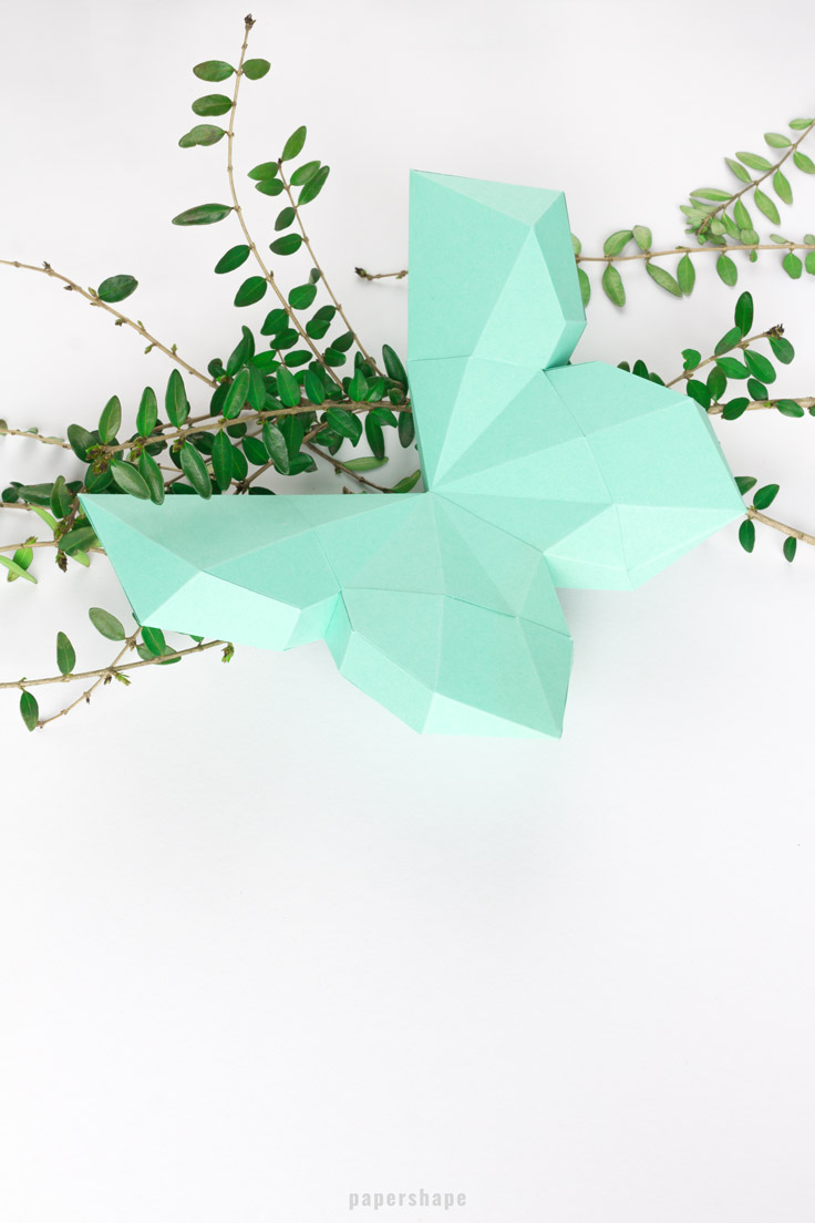 3D Schmetterling basteln als coole Wanddeko mit Vorlage / PaperShape #papershape #schmetterling #diygeschenke #frühlingsdeko