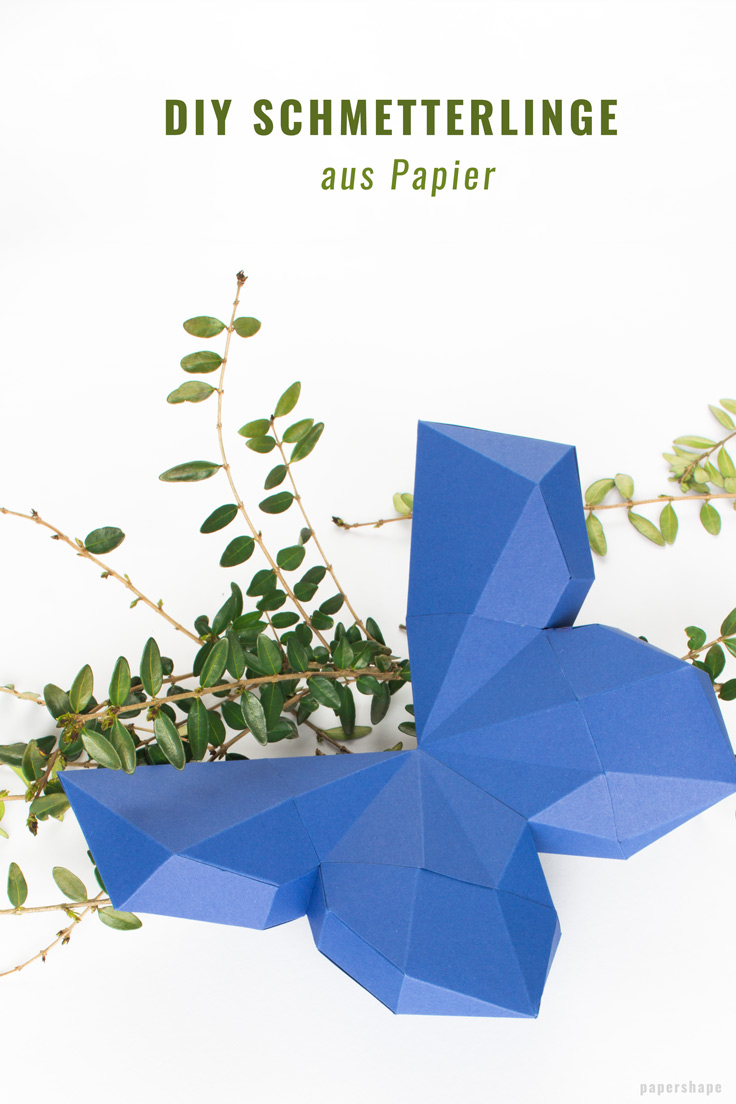 3D Schmetterling basteln als coole Wanddeko mit Vorlage / PaperShape #papershape #schmetterling #diygeschenke #frühlingsdeko