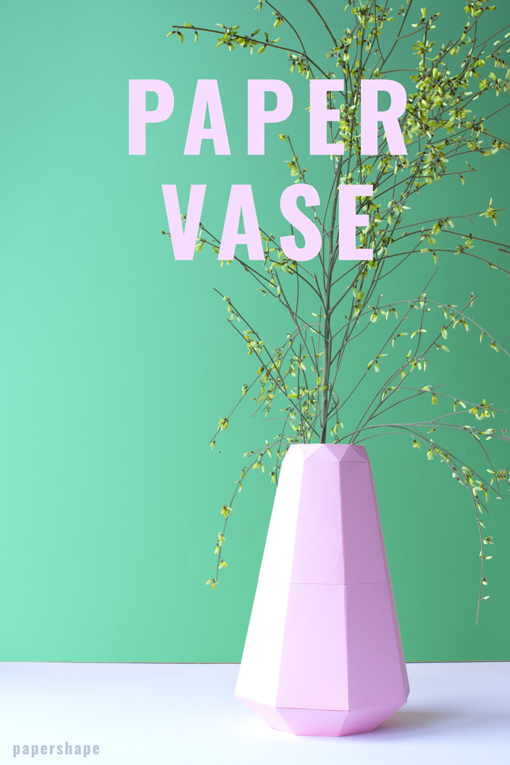 DIY Paper Flower Vase Sleeve with template. It looks so lovely and is pretty easy to make (with pictures and how to video) / PaperShape #vases #paper #diy