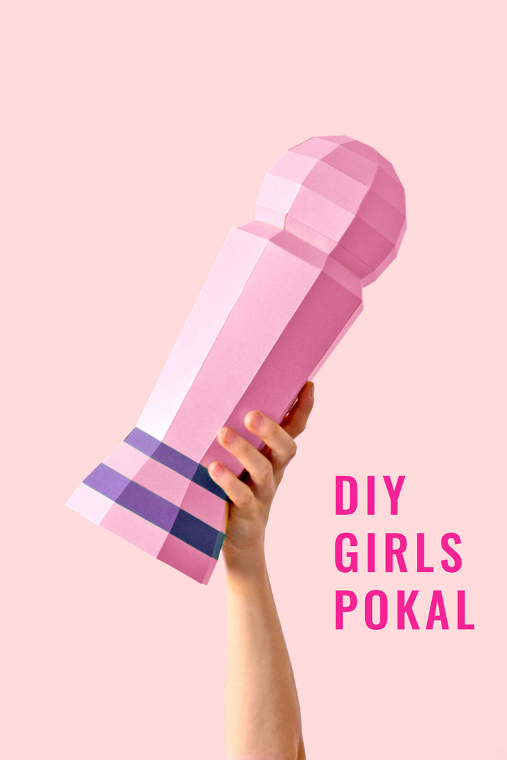 Fun World Cup Party Idea: DIY World Cup trophy out of paper (free printable for girls only)/ PaperShape #partyideas #soccer