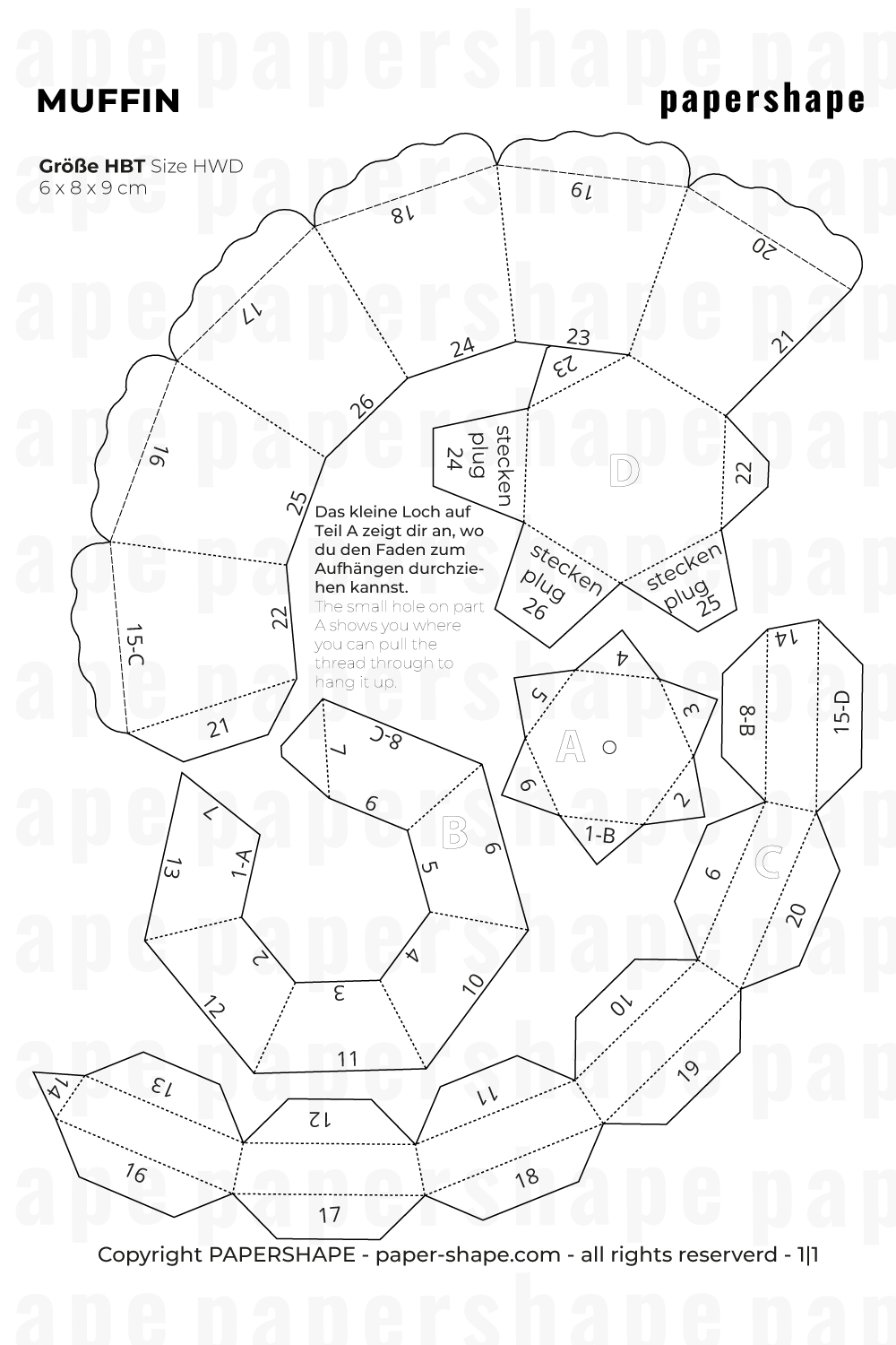 3D Papercraft Cat Craft Template Preview PDF