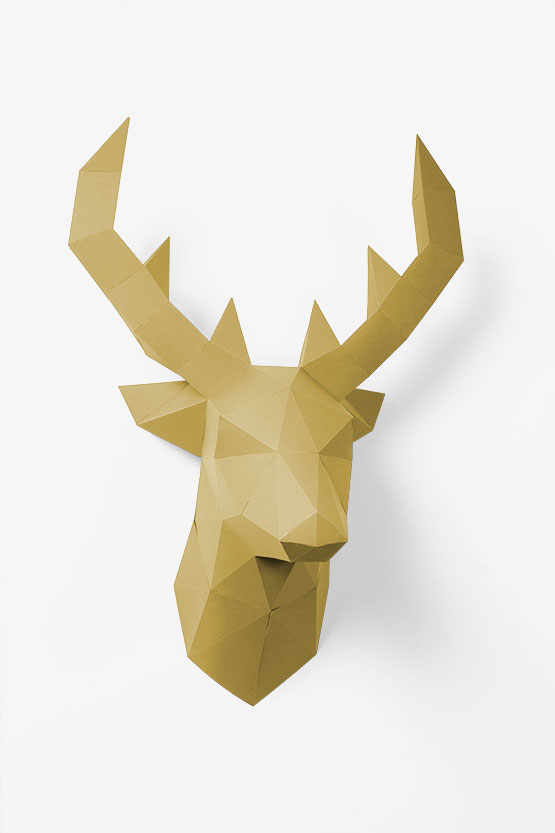 Papier Hirsch Papershape Wanddeko Papier Hirsch Als Wand Trophäe Zum Super Einfachen Zusammenstecken Papershape