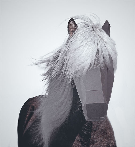 paper horse head Papershape