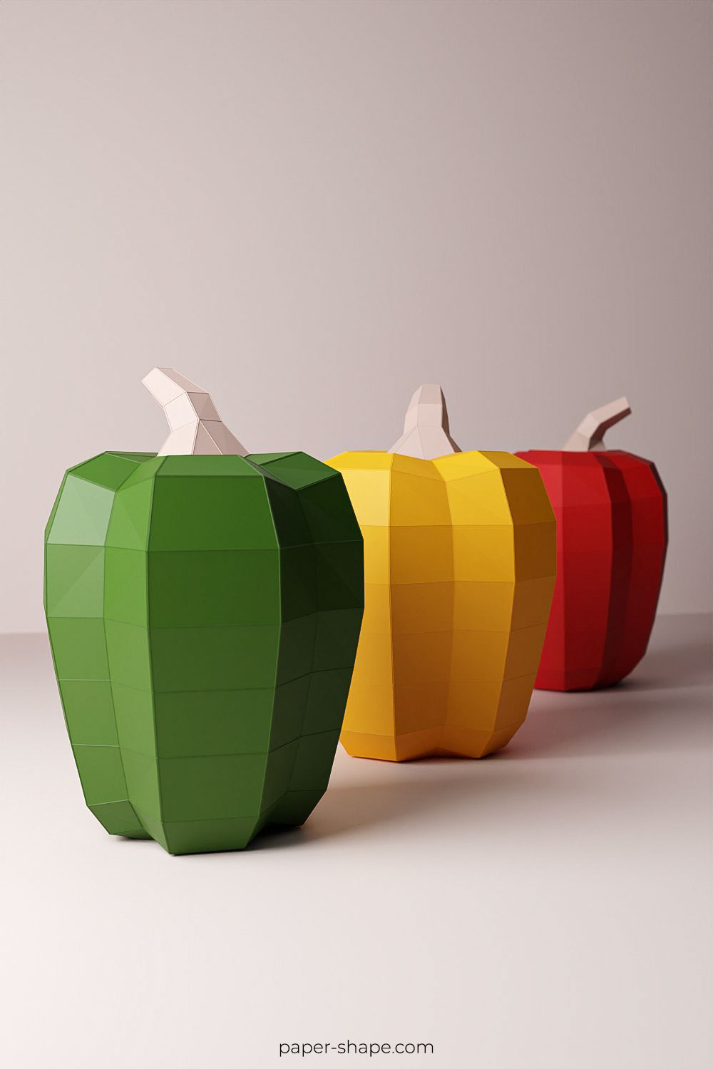 Papercraft Sweet Peppers in 3D