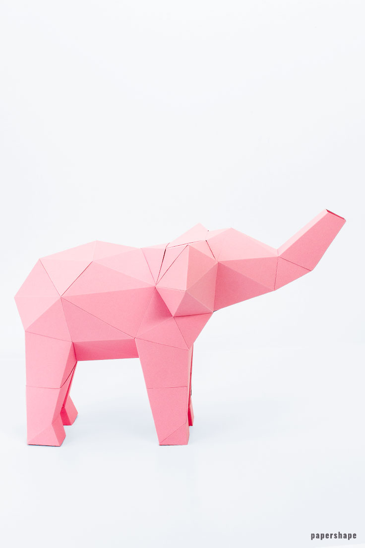 3d paper elephant diy #papershape