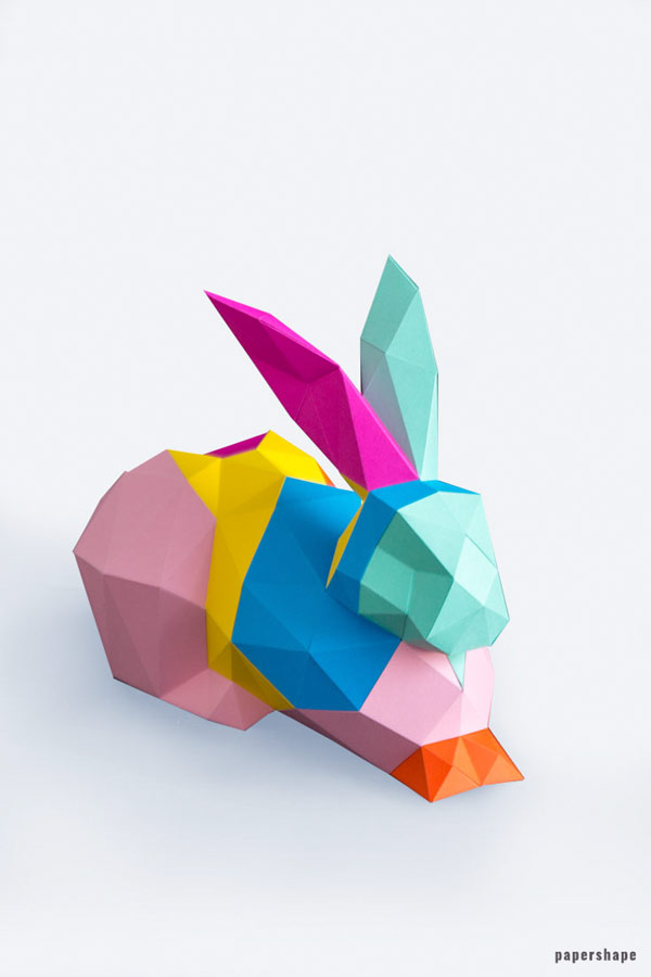 3D Dürer-Hase aus Papier DIY Papiertier #papershape