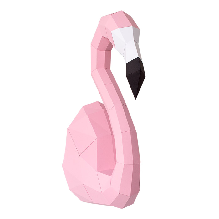 3d flamingo from paper, diy paper sculpture as cool wall decor #papershape