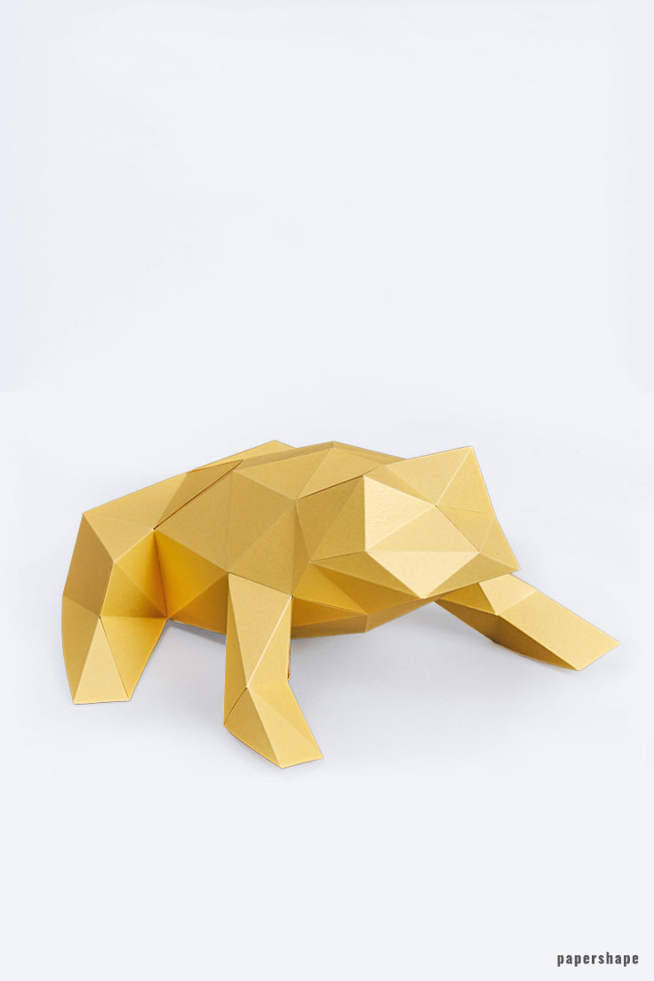 3d paper frog - great diy paper sculpture #papershape