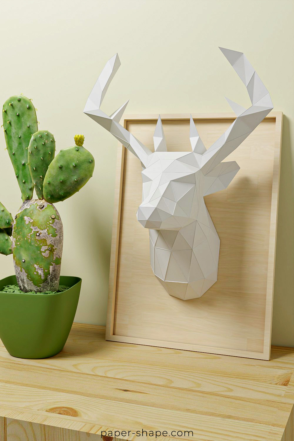 3d Deer head DIY with template #papershape